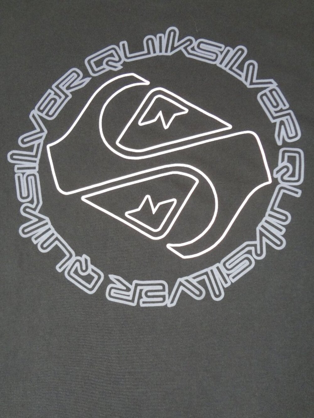 QUIKSILVER SURF CO 2-SIDED LOGO TEE BLACK MEDIUM T-SHIRT L772
